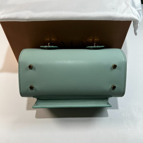 Saia London The Emmeline Yoga Mat Bag Teal New Vegan Faux Leather Shoulder Strap - Picture 13 of 16